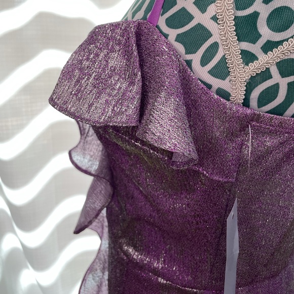 Sweet Storm Purple Metallic Ruffle Mini Dress - Picture 14 of 14